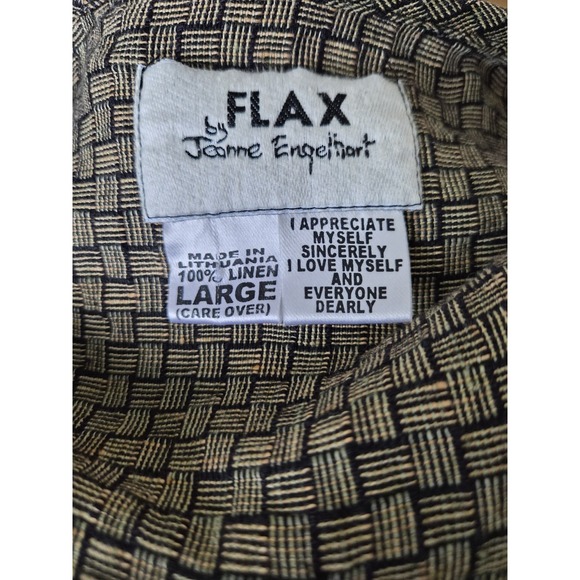 Flax by Jeanne Engelhart‎ Linen Jacket Top L Oversized Button Front Lagenlook - Picture 4 of 5
